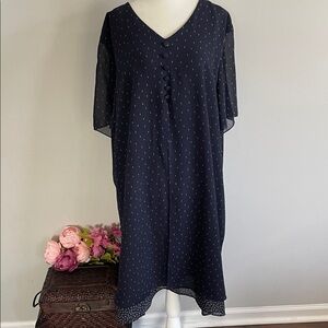 Positive Attitude Dark Blue Midi Dress with Button Accents